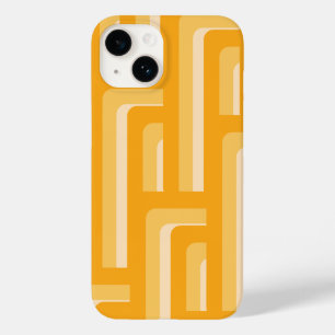 Coque Pour iPhone 14 Motif géométrique rétro-jaune