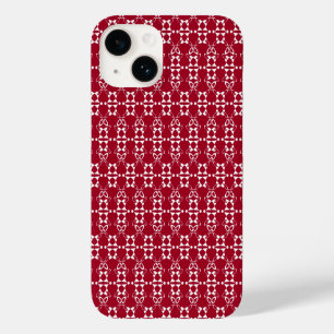 Coque Pour iPhone 14 Motif géométrique rouge rétro