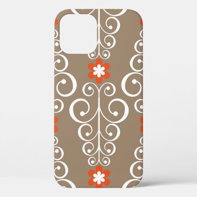 Coques Case-Mate iPhone Motif géométrique sans couture avec fleurs (Verso)