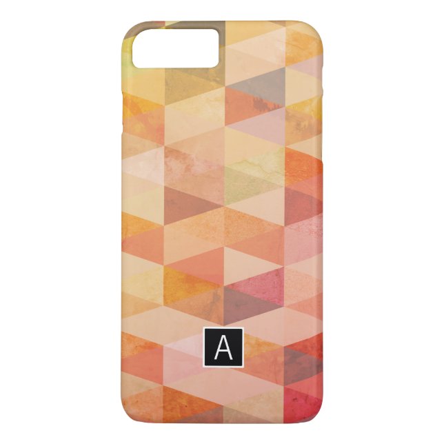 Coques Case-Mate iPhone Motif géométrique Triangle souple | Monogramme (Dos)