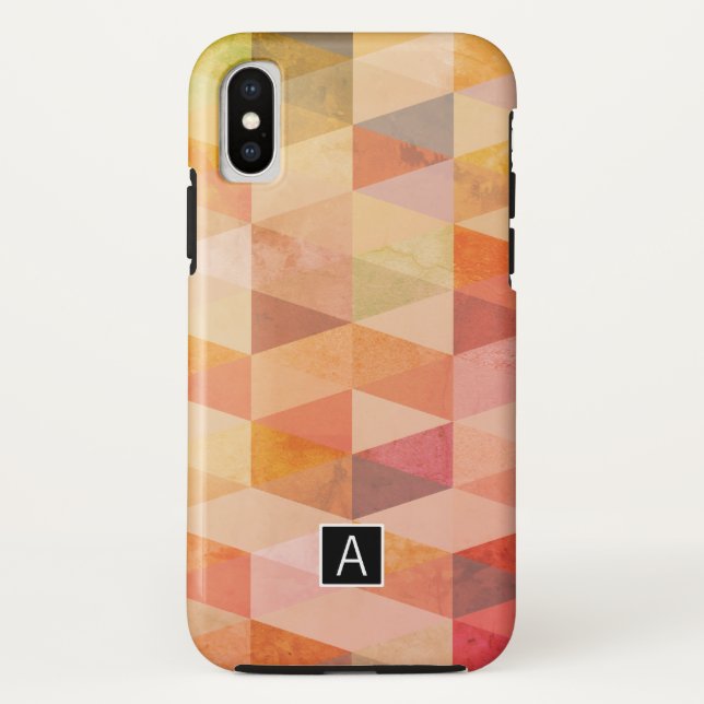 Coques Case-Mate iPhone Motif géométrique Triangle souple | Monogramme (Dos)