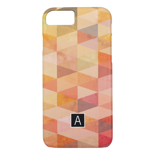 Coques Case-Mate iPhone Motif géométrique Triangle souple | Monogramme (Dos)