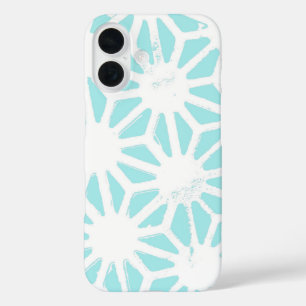 Coques iPhone 16 Motif géométrique turquoise