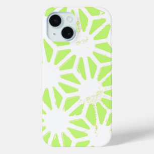 Coque Pour iPhone 15 Motif géométrique vert citron