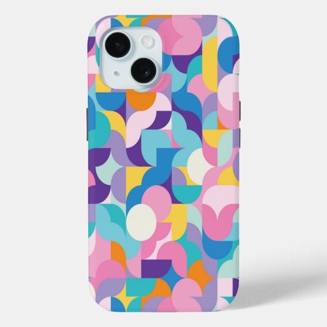 Coques Case-Mate iPhone Motif géométrique violet et rose (Verso)