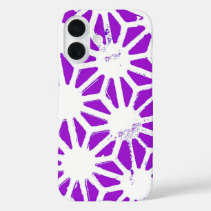 Coques iPhone 16 Motif géométrique violet royal