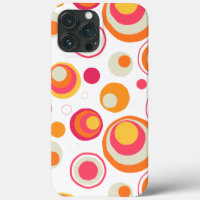 Motif girly chic rose orange rétro