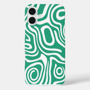 Coques iPhone 16 Plus Motif graphique Labyrinthe vert
