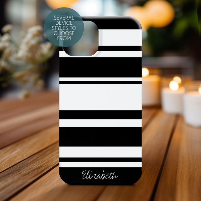 Coques Case-Mate iPhone Motif Gras avec nom noir et blanc (Personalized Phone Case)