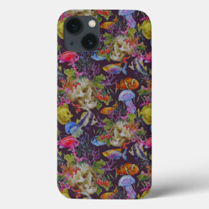iPhone 13 Coque Motif grunge de vie marine