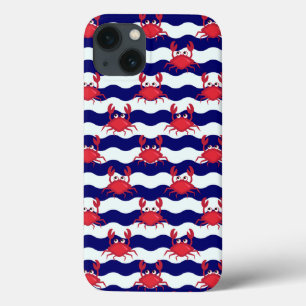 Etui iPhone 13 Motif heureux de crabes