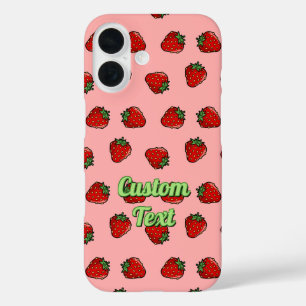 Coques iPhone 16 Motif Icône fraise