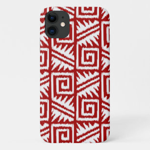 Etui iPhone Case-Mate Motif Ikat Aztec - Rouge foncé et blanc