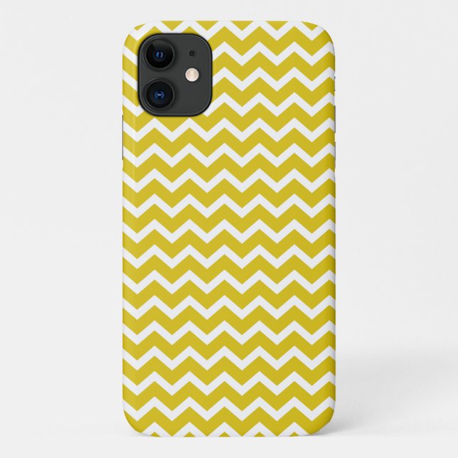 Coques Case-Mate iPhone Motif jaune de chevrons de zigzag (Dos)
