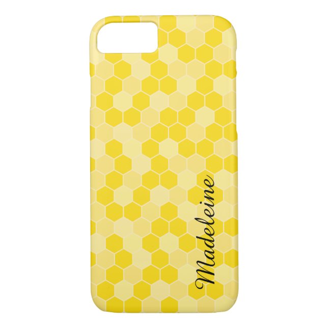 Coques Case-Mate iPhone Motif jaune de nid d'abeilles (Dos)