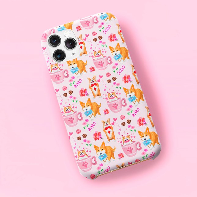 Coques Case-Mate iPhone Motif Joyeuse Saint-Valentin Corgi  (Créateur téléchargé)