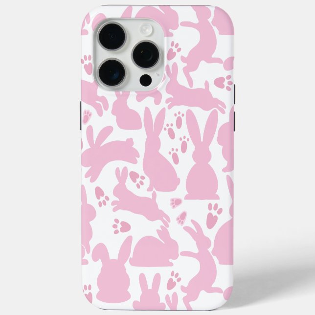 Coques Case-Mate iPhone Motif lapins roses (Verso)