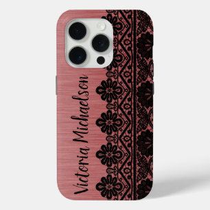 Coque iPhone 15 Pro Motif léopard rose