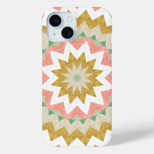 Coque Pour iPhone 15 Motif Mandala Bohème Géométrique en Éclats