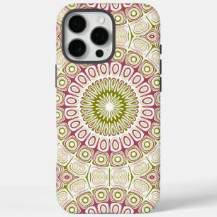 Coques iPhone 16 Pro Max Motif Mandala Olive et Rose