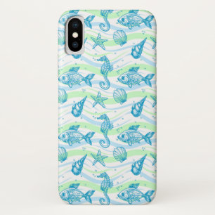 Coque iPhone X Motif marin de croquis