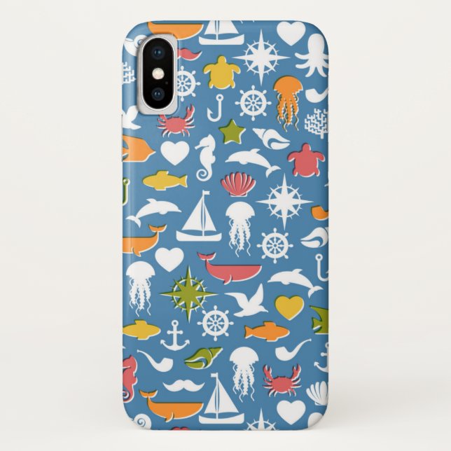 Coques Case-Mate iPhone Motif marin de symboles (Dos)