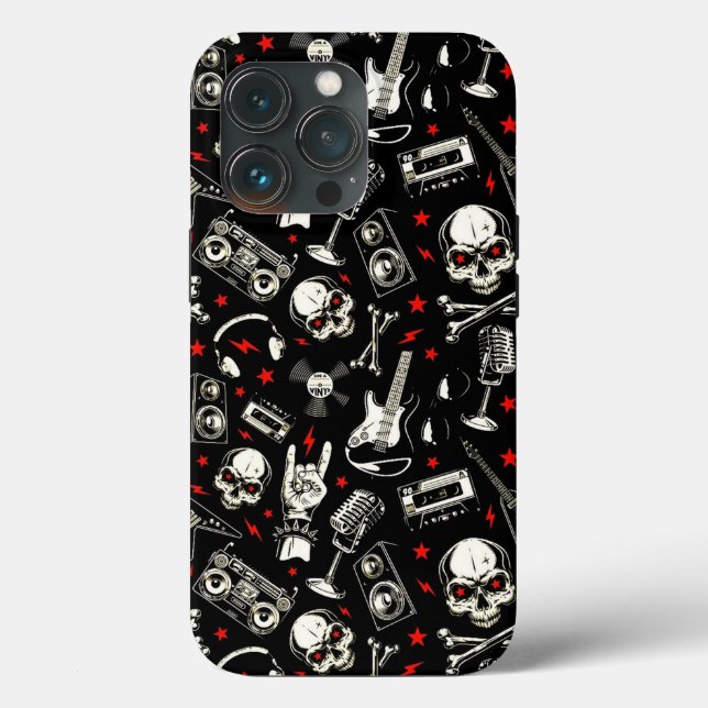 Coques Case-Mate iPhone Motif métallique lourd rétro (Verso)