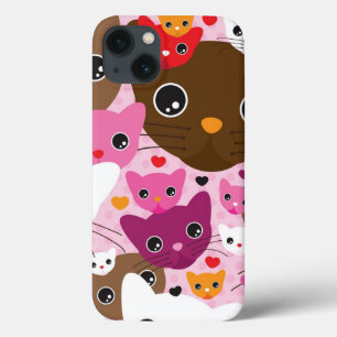 iPhone 13 Case motif mignon d'arrière - plan de chat de chaton