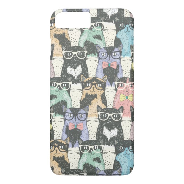 Coques Case-Mate iPhone Motif mignon de chats de hippie (Dos)