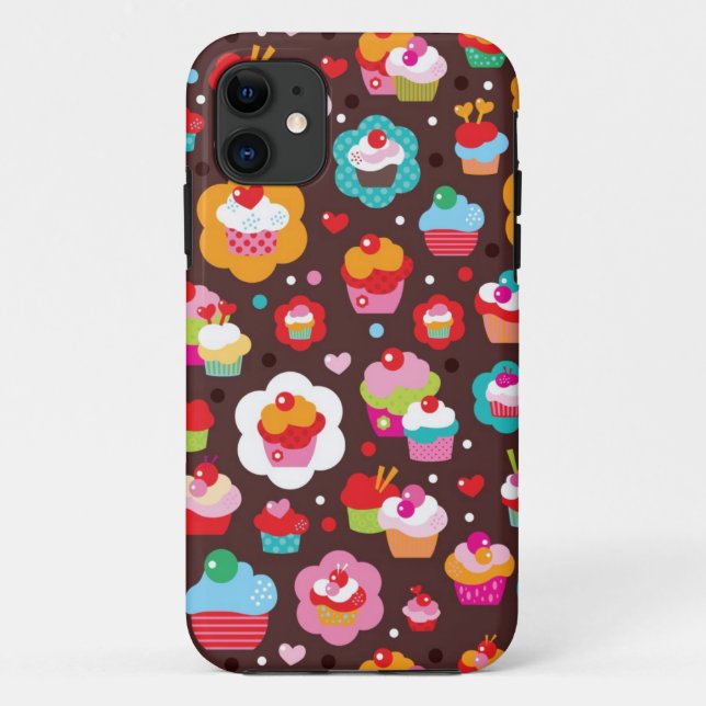 Coques Case-Mate iPhone Motif mignon de gâteau de tasse (Dos)