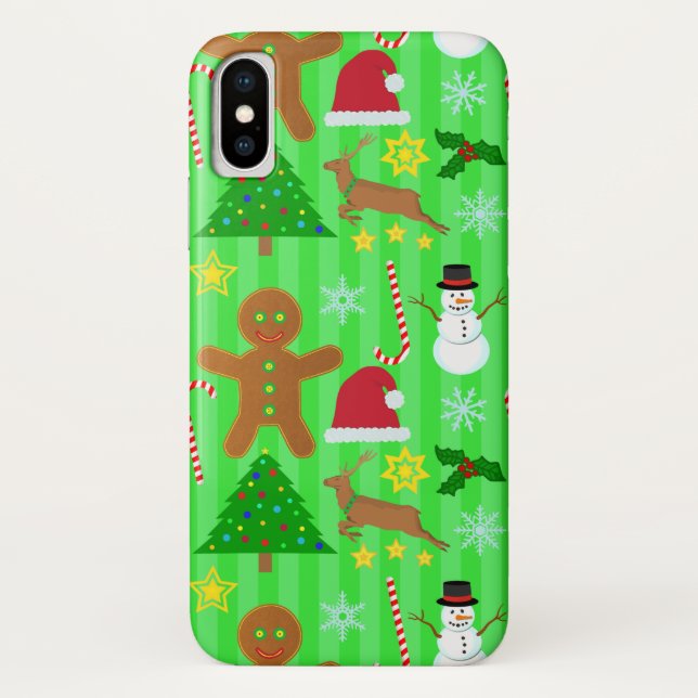 Coques Case-Mate iPhone Motif mignon de vacances de collage de Noël (Dos)