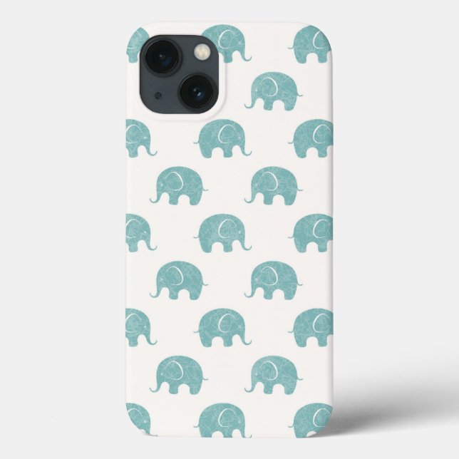 Coques Case-Mate iPhone Motif mignon turquoise d'éléphant (Verso)