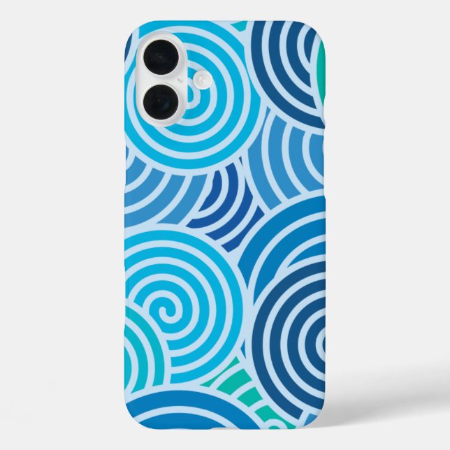 Coques Case-Mate iPhone Motif moderne à spirale bleue (Verso)