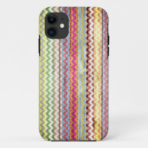 Coque iPhone 11 Motif moderne Chevron en bois #3