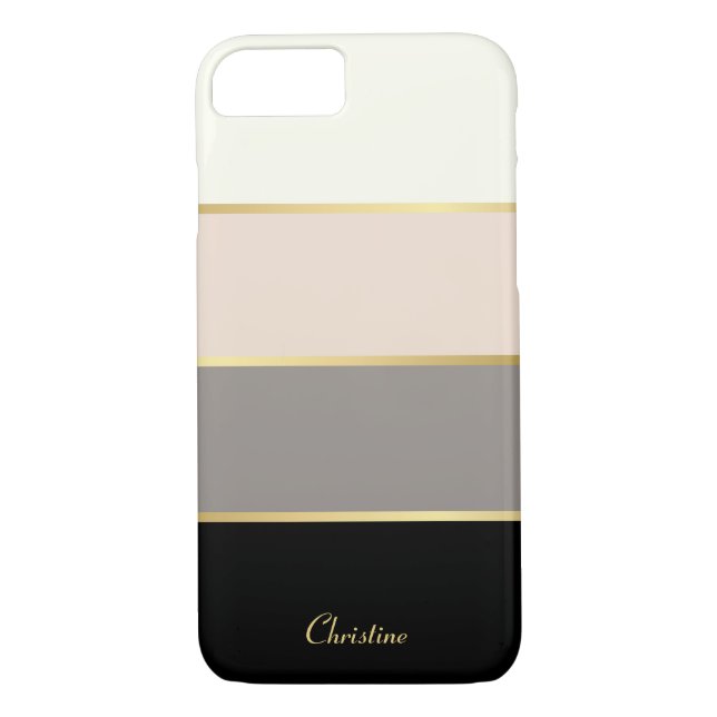 Coques Case-Mate iPhone Motif moderne chic avec nom (Dos)