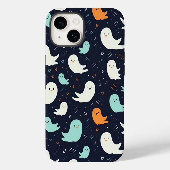 Coques Case-Mate iPhone Motif moderne d'Halloween fantôme (Verso)