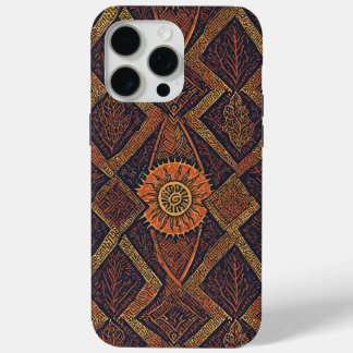 Coque iPhone 15 Pro Max Motif moderne inspiré du batik ethnique