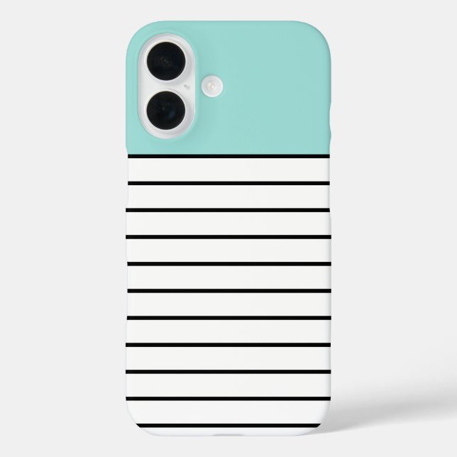 Coques Case-Mate iPhone Motif moderne Mint Green Black White (Verso)