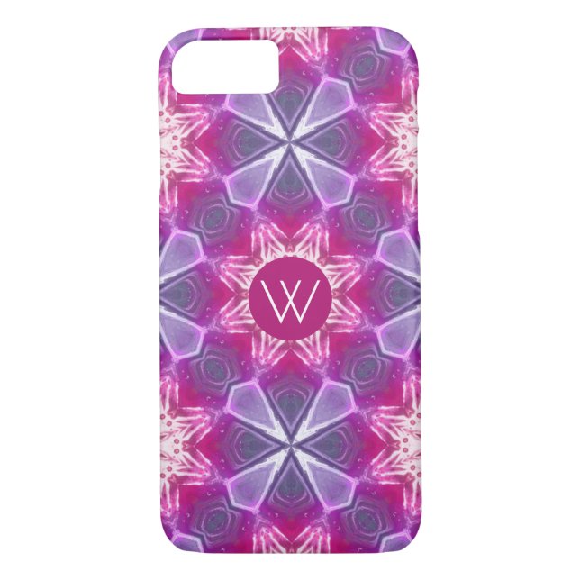 Coques Case-Mate iPhone Motif Monogram Pink Boho (Dos)