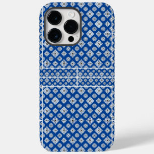 Coque Pour Pour iPhone 14 Pro Max Motif mosaïque 02.BW.b Bleu BG