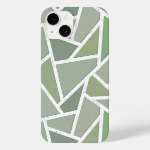 Coque Pour iPhone 14 Motif mosaïque vert olive