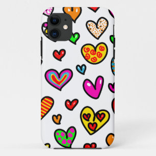 Coques Pour iPhone Motif multi lunatique de coeur d'amour de bande