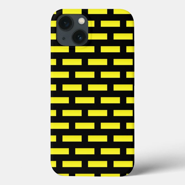 Coques Case-Mate iPhone Motif mural noir et jaune (Verso)