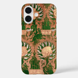 Coques iPhone 16 Motif mythologique de batik décoratif vintage