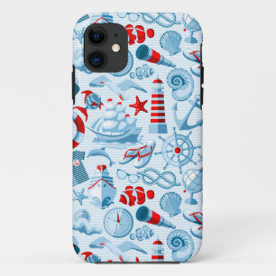 Coque Case-Mate Pour iPhone Motif Nautique Rouge Blanc Et Bleu