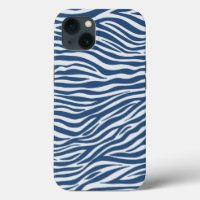 Motif Navy Blue Zebra Animal Stripes