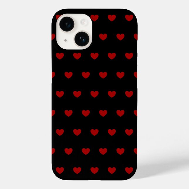 Coques Case-Mate iPhone Motif Noir aux Coeurs rouges - (Verso)