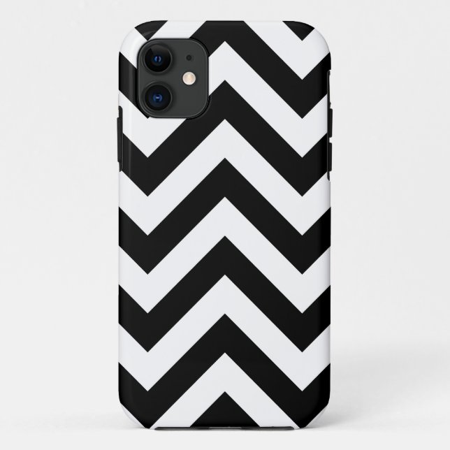Coques Case-Mate iPhone Motif noir et blanc de chevrons de zigzag (Dos)
