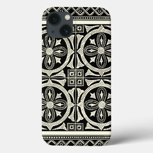 Coques Case-Mate iPhone Motif noir et blanc de mandala par le studio de (Verso)