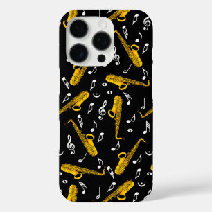 Coques iPhone 16 Pro Motif note musique saxophone